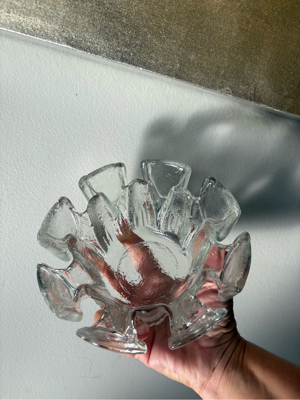 ✨ VTG 1970s Finnish Art Glass Petal Crown Bowl by Pertti Kallioinen | Lasisepät